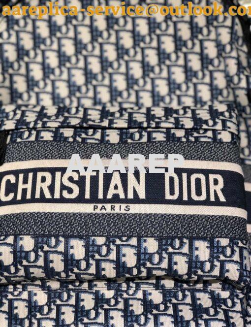 Replica Dior Diortravel Blue Oblique Technical Canvas Backpack 8