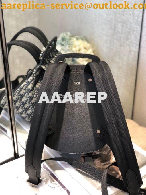 Replica Dior Navy Blue Oblique Jacquard Mini Saddle Backpack 9