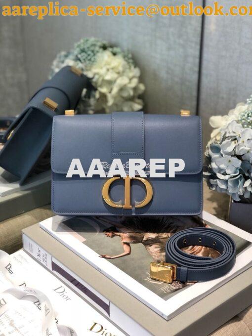 Replica Dior 30 Montaigne Calfskin Bag in Denim Blue