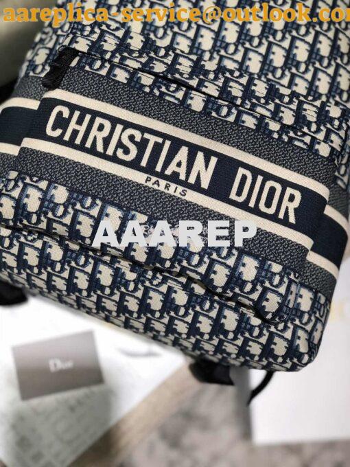 Replica Dior Diortravel Blue Oblique Technical Canvas Backpack 9