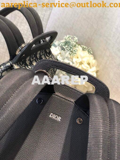 Replica Dior Navy Blue Oblique Jacquard Mini Saddle Backpack 10