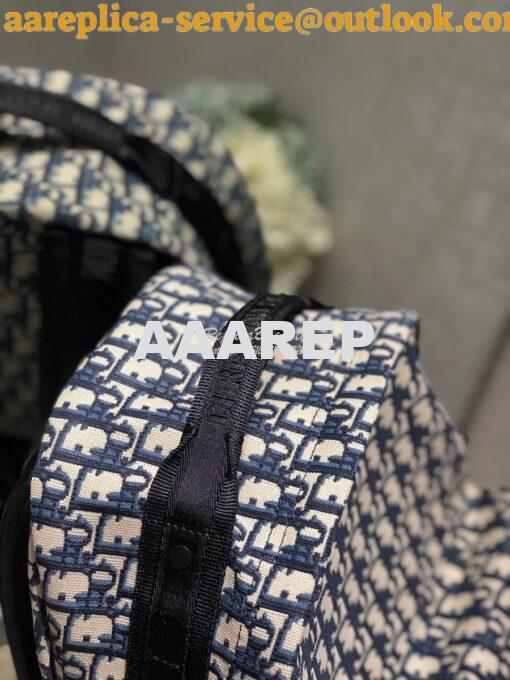 Replica Dior Diortravel Blue Oblique Technical Canvas Backpack 10