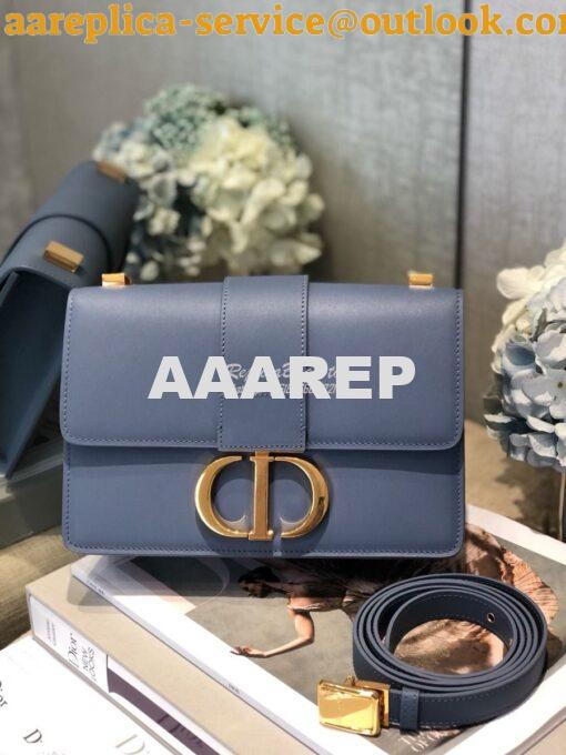 Replica Dior 30 Montaigne Calfskin Bag in Denim Blue 3