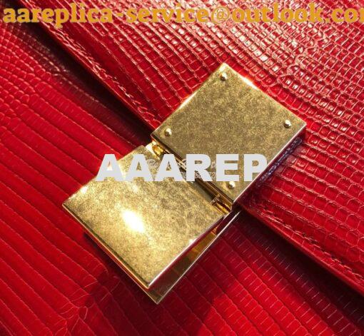 Replica Celine Classic Box Bag in Lizard Leather Red 5