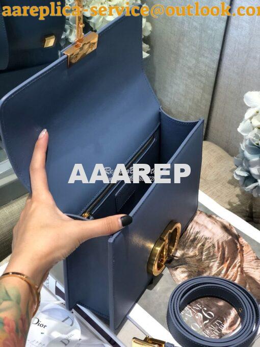 Replica Dior 30 Montaigne Calfskin Bag in Denim Blue 9