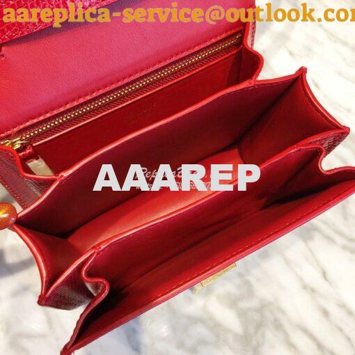 Replica Celine Classic Box Bag in Lizard Leather Red 14