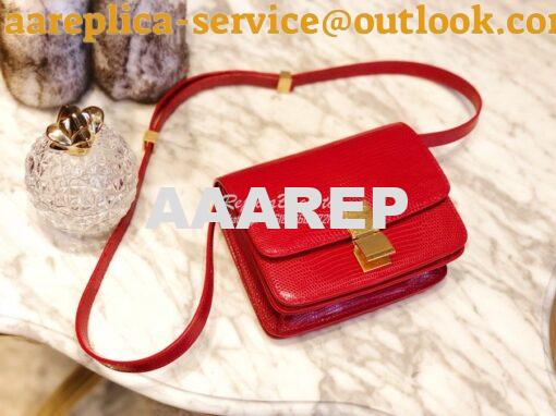 Replica Celine Classic Box Bag in Lizard Leather Red 15