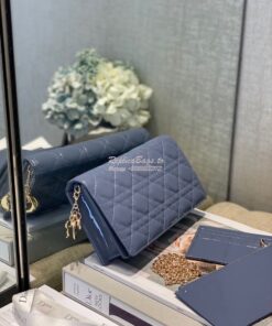 Replica Lady Dior Clutch With Chain in Patent Calfskin S0204 Denim Blu 2