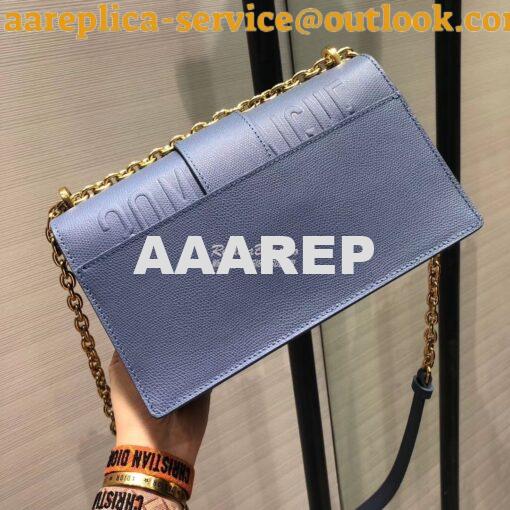 Replica Dior 30 Montaigne Grained Calfskin Bag with Chain M9208 Denim 6