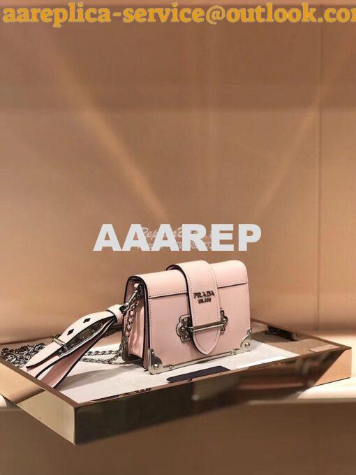 Replica Prada Cahier leather clutch bag 1bh018 Brushed Pink 4