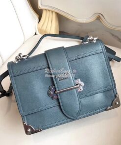 Replica Prada cahier leather shoulder bag 1BD095 marine blue