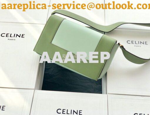 Replica Celine Medium Frame Bag in green/mint Shiny Smooth Calfskin 18