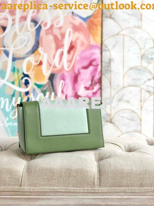 Replica Celine Medium Frame Bag in green/mint Shiny Smooth Calfskin 18 3