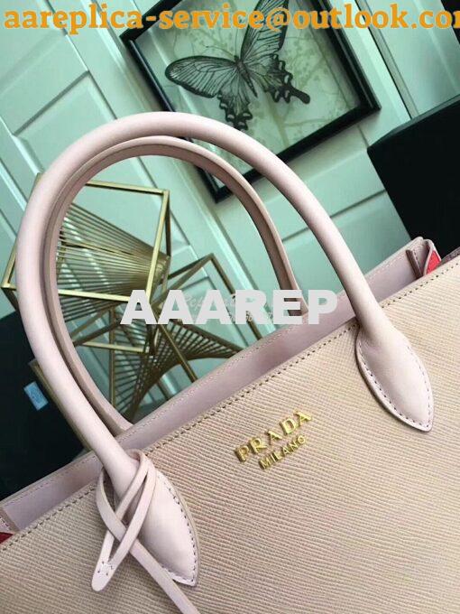 Replica Prada Bibliothèque Saffiano Leather Bag 1BA153 Pink 3