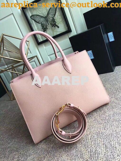 Replica Prada Bibliothèque Saffiano Leather Bag 1BA153 Pink 6