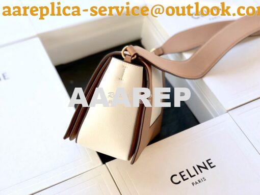 Replica Celine Medium Frame Bag in dark brown/white Shiny Smooth Calfs 3