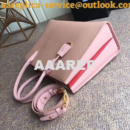 Replica Prada Bibliothèque Saffiano Leather Bag 1BA153 Pink 7