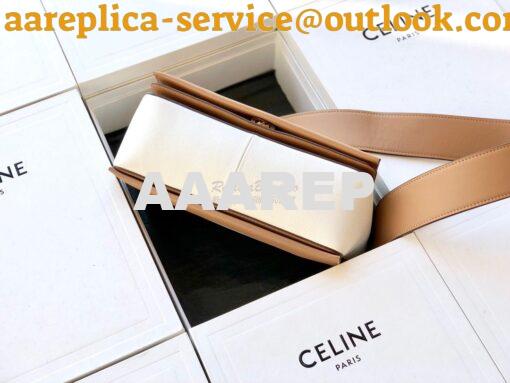 Replica Celine Medium Frame Bag in dark brown/white Shiny Smooth Calfs 5