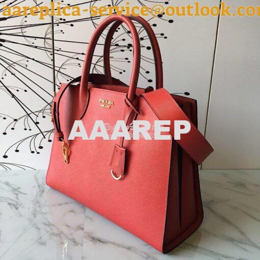 Replica Prada Bibliothèque Saffiano Leather Bag 1BA153 Red