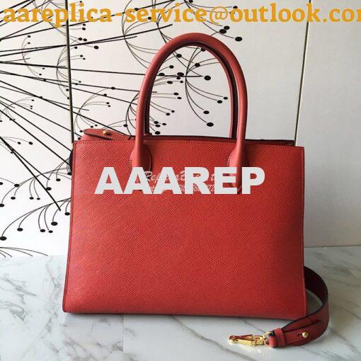 Replica Prada Bibliothèque Saffiano Leather Bag 1BA153 Red 4