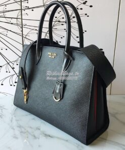 Replica Prada Bibliothèque Saffiano Leather Bag 1BA153 Black