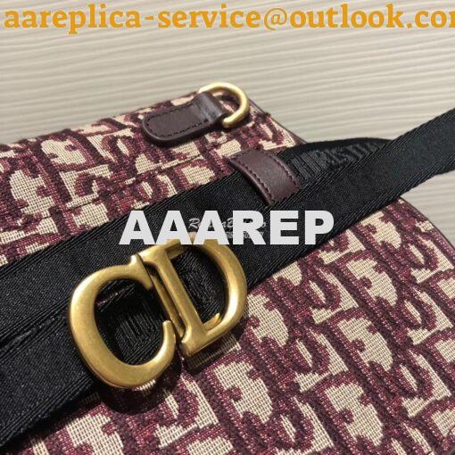 Replica Dior Oblique Saddle Belt Bag Burgundy S5632 6