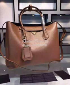 Replica Prada BN2756 BN2775 Saffiano Cuir Cocoa Browm Leather Tote