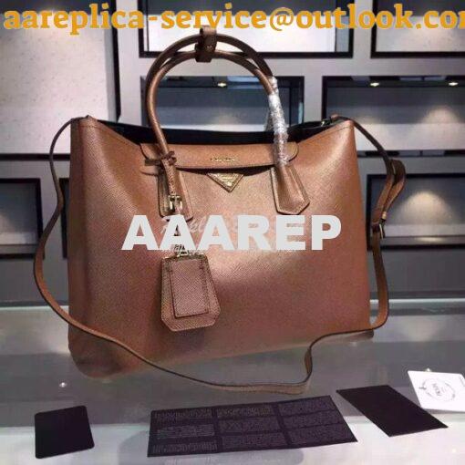 Replica Prada BN2756 BN2775 Saffiano Cuir Cocoa Browm Leather Tote