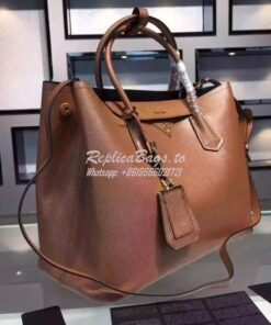 Replica Prada BN2756 BN2775 Saffiano Cuir Cocoa Browm Leather Tote 2