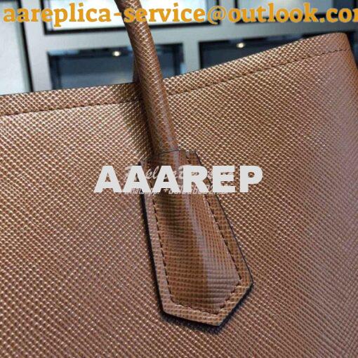 Replica Prada BN2756 BN2775 Saffiano Cuir Cocoa Browm Leather Tote 5