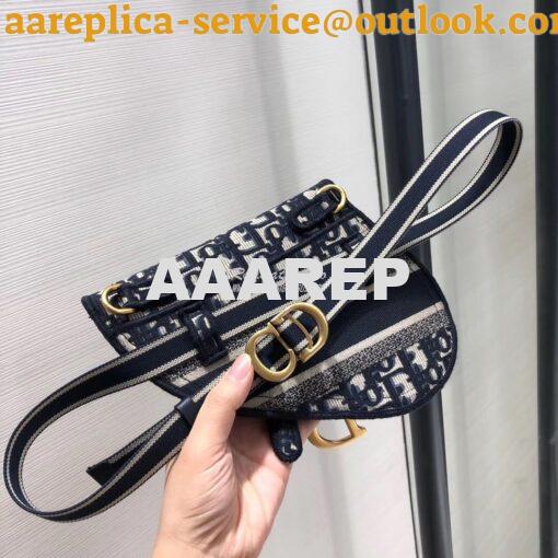 Replica Dior Blue Saddle Dior Oblique Pouch Belt S5632 6