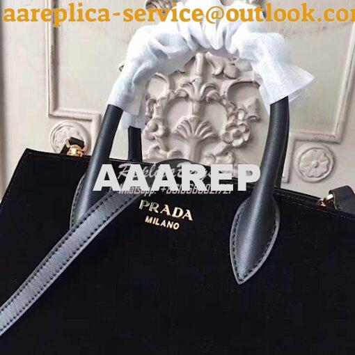 Replica Prada Bibliothèque Bag Suede Black 2