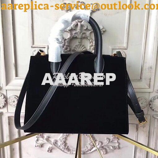 Replica Prada Bibliothèque Bag Suede Black 3