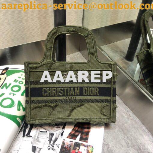 Replica Dior Book Tote Camouflage Embroidered Canvas Bag Green M1271 4