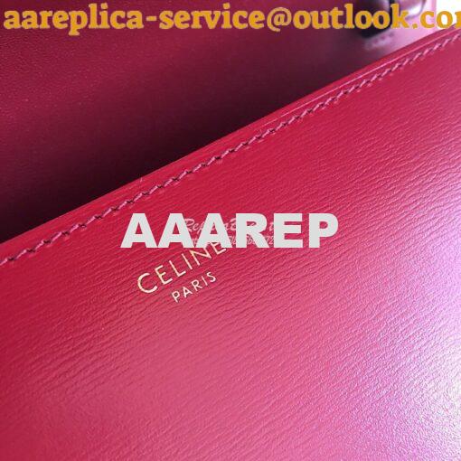 Replica Celine Classic Box Bag in Smooth Calfskin Claret Red 6