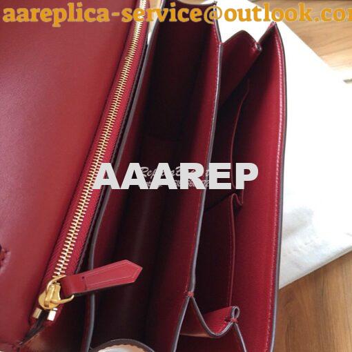 Replica Celine Classic Box Bag in Smooth Calfskin Claret Red 7