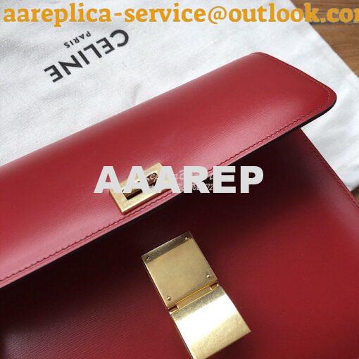 Replica Celine Classic Box Bag in Smooth Calfskin Claret Red 8