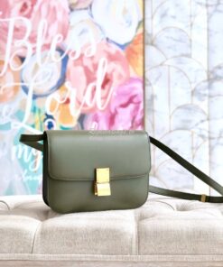 Replica Celine Classic Box Bag in Smooth Calfskin Army Green 2