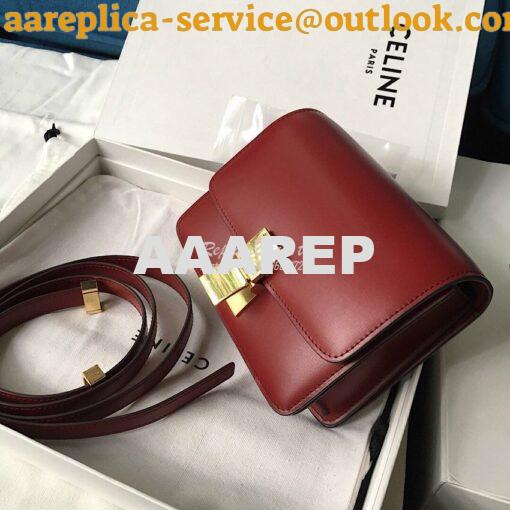 Replica Celine Classic Box Bag in Smooth Calfskin Claret Red 10