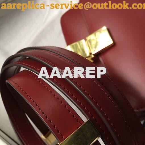 Replica Celine Classic Box Bag in Smooth Calfskin Claret Red 11