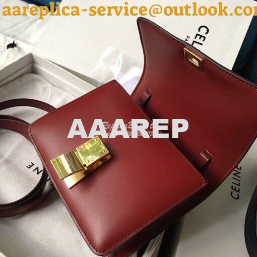 Replica Celine Classic Box Bag in Smooth Calfskin Claret Red 12