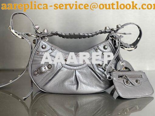 Replica Balenciaga Le Cagole XS S Shoulder Bag in Lambskin Grey 671307 2