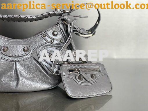 Replica Balenciaga Le Cagole XS S Shoulder Bag in Lambskin Grey 671307 4