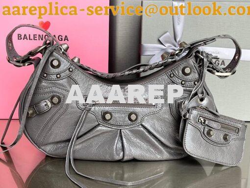 Replica Balenciaga Le Cagole XS S Shoulder Bag in Lambskin Grey 671307 10