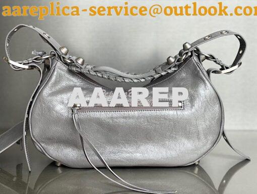 Replica Balenciaga Le Cagole XS S Shoulder Bag in Lambskin Grey 671307 15