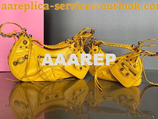 Replica Balenciaga Le Cagole XS S Shoulder Bag in Lambskin Yellow 6713