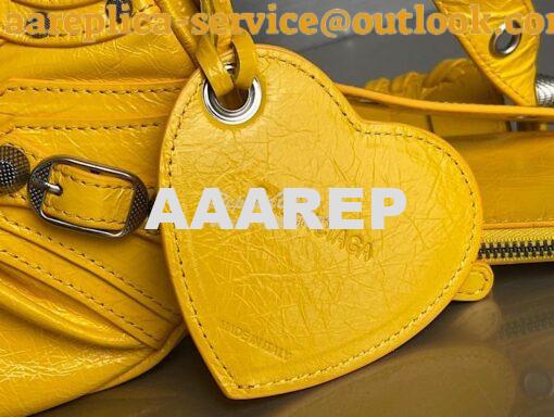 Replica Balenciaga Le Cagole XS S Shoulder Bag in Lambskin Yellow 6713 6