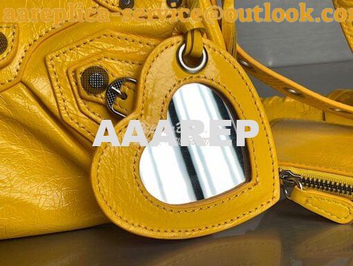 Replica Balenciaga Le Cagole XS S Shoulder Bag in Lambskin Yellow 6713 7