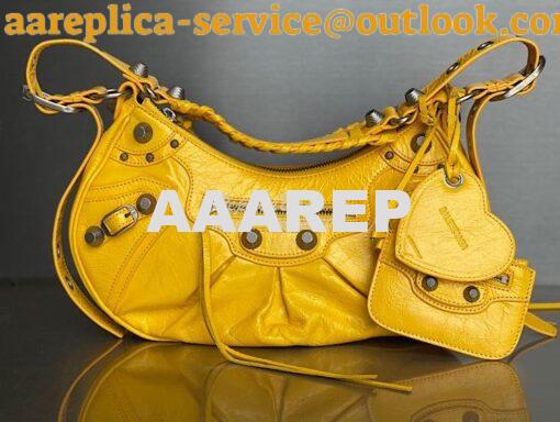 Replica Balenciaga Le Cagole XS S Shoulder Bag in Lambskin Yellow 6713 10