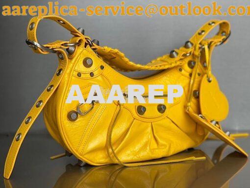 Replica Balenciaga Le Cagole XS S Shoulder Bag in Lambskin Yellow 6713 11